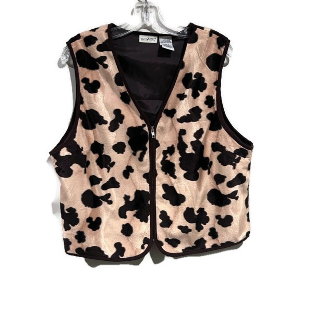 Vintage 90s Festival Western Animal Print Zippered Vest Size Large - Picture 4 of 4